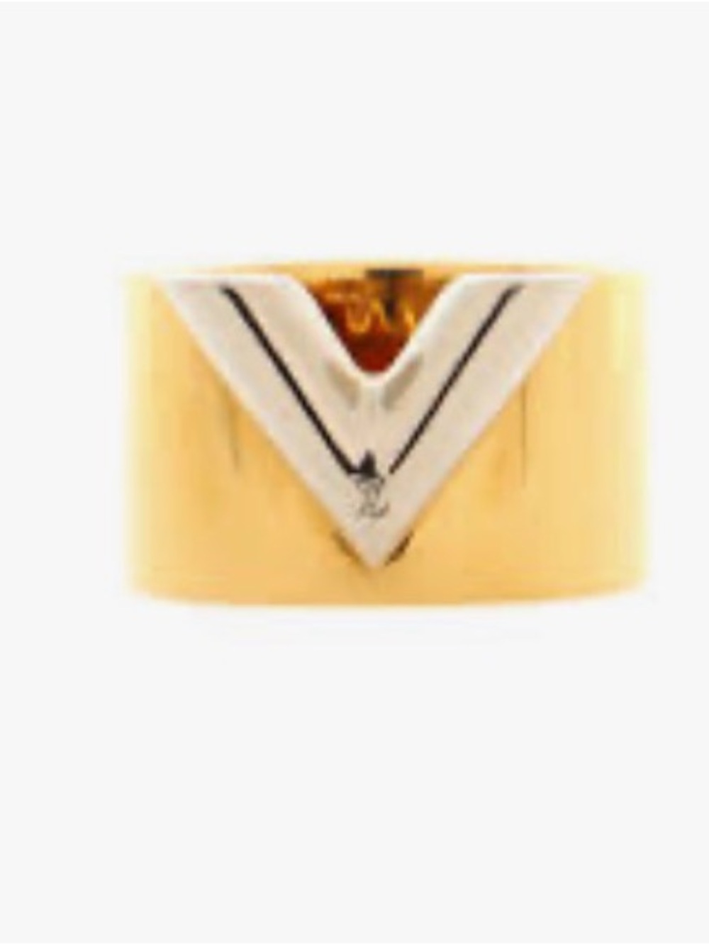 Louis Vuitton⭐️Essential V Ring M two tone W/ LV duster*M61085*EUC-US Size6-6.5 - Picture 4 of 9